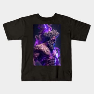 Greece god from space with stars Kids T-Shirt